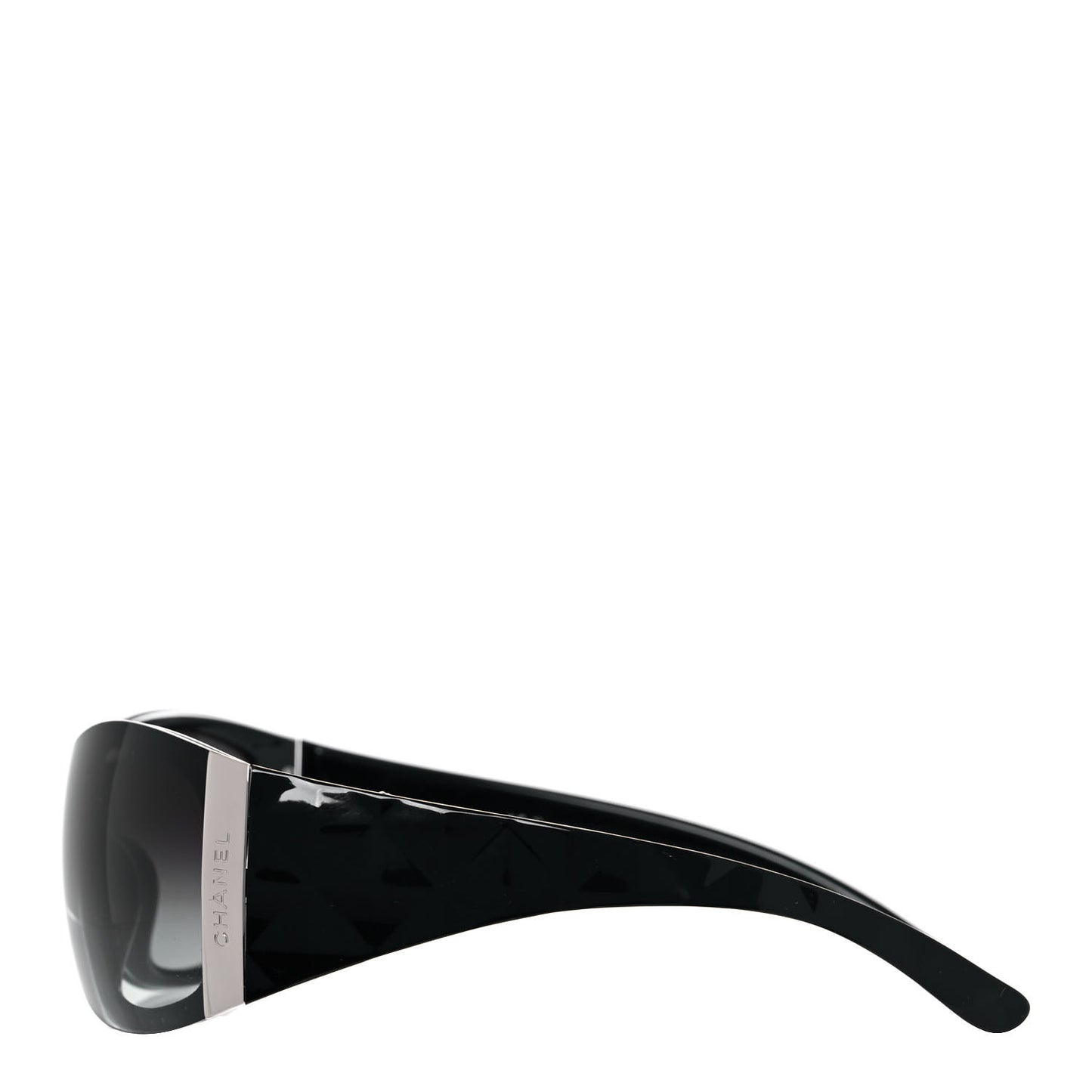 Acetate Quilted CC Shield Sunglasses 6009 Black