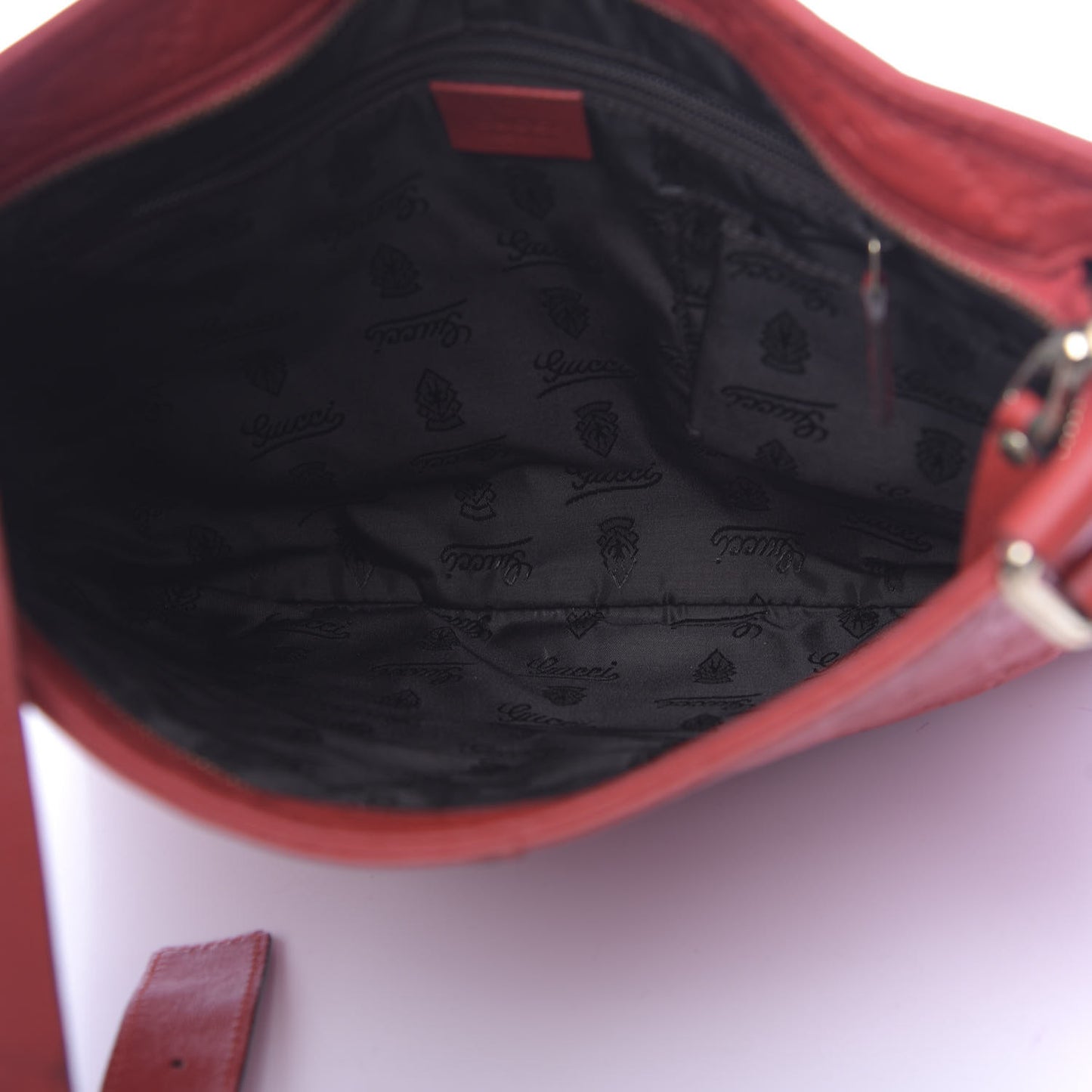 Guccissima Medium Flat Messenger Bag Red