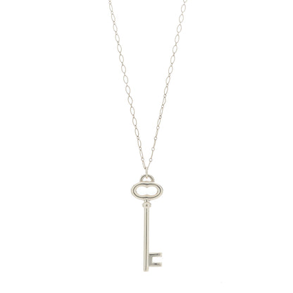 Tiffany Sterling Silver Oval Key Pendant Necklace 1 of 5