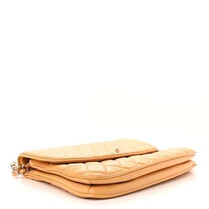 Chanel Lambskin Quilted Pagode Piping Flap Dark Yellow 4 of 14