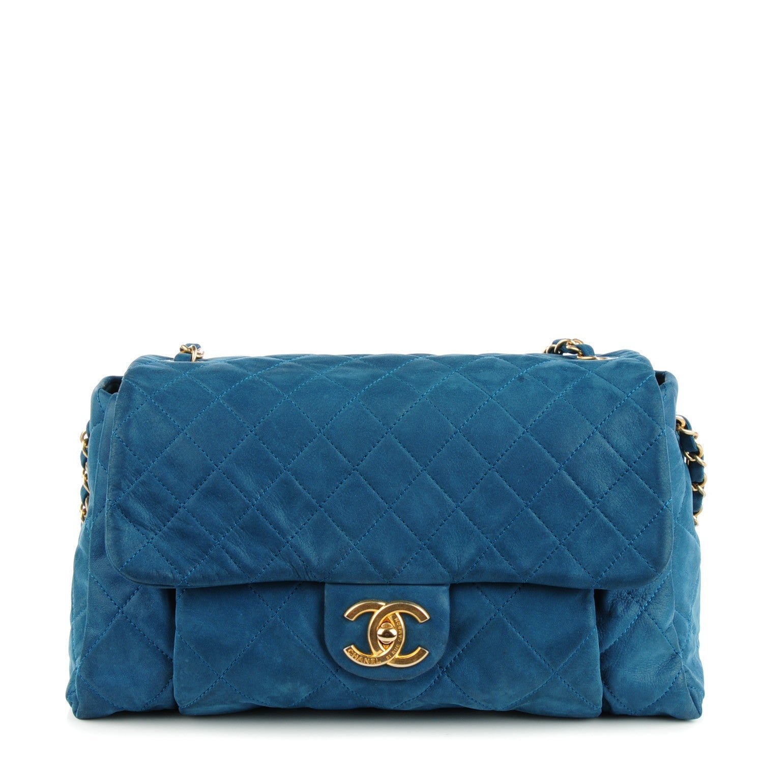 Chanel Iridescent Calfskin Large Chic Quilt Flap Blue 1 of 8