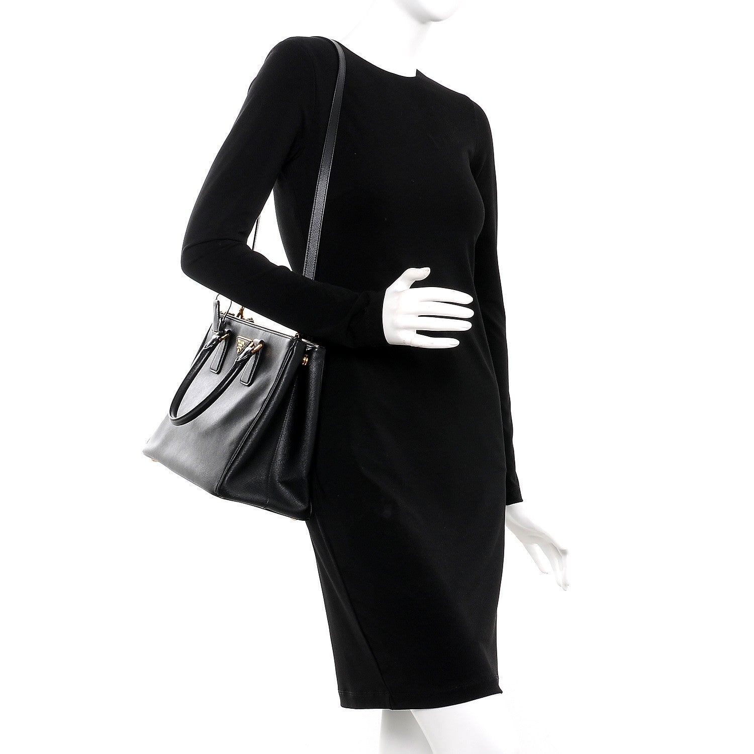 Prada Saffiano Medium Galleria Double Zip Tote Black 2 of 15