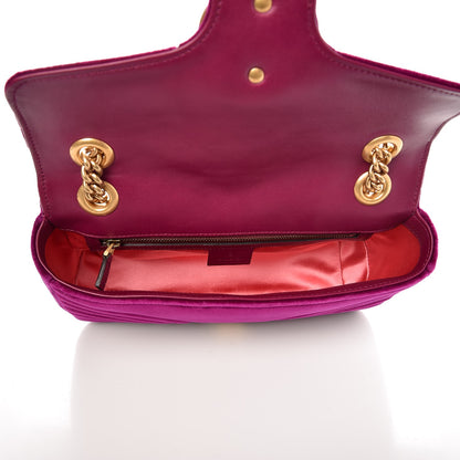 Gucci Velvet Matelasse Small GG Marmont Shoulder Bag Fuchsia Violet Cyclamen 5 of 7