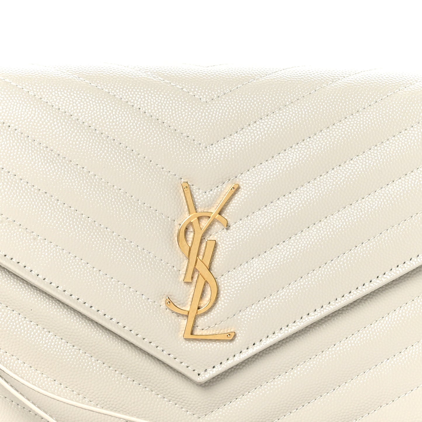 Grain De Poudre Matelasse Chevron Monogram Envelope Clutch Crema Soft