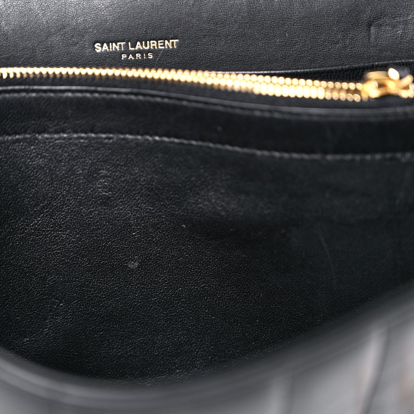 Lambskin Matelasse Monogram Vicky Chain Wallet Black