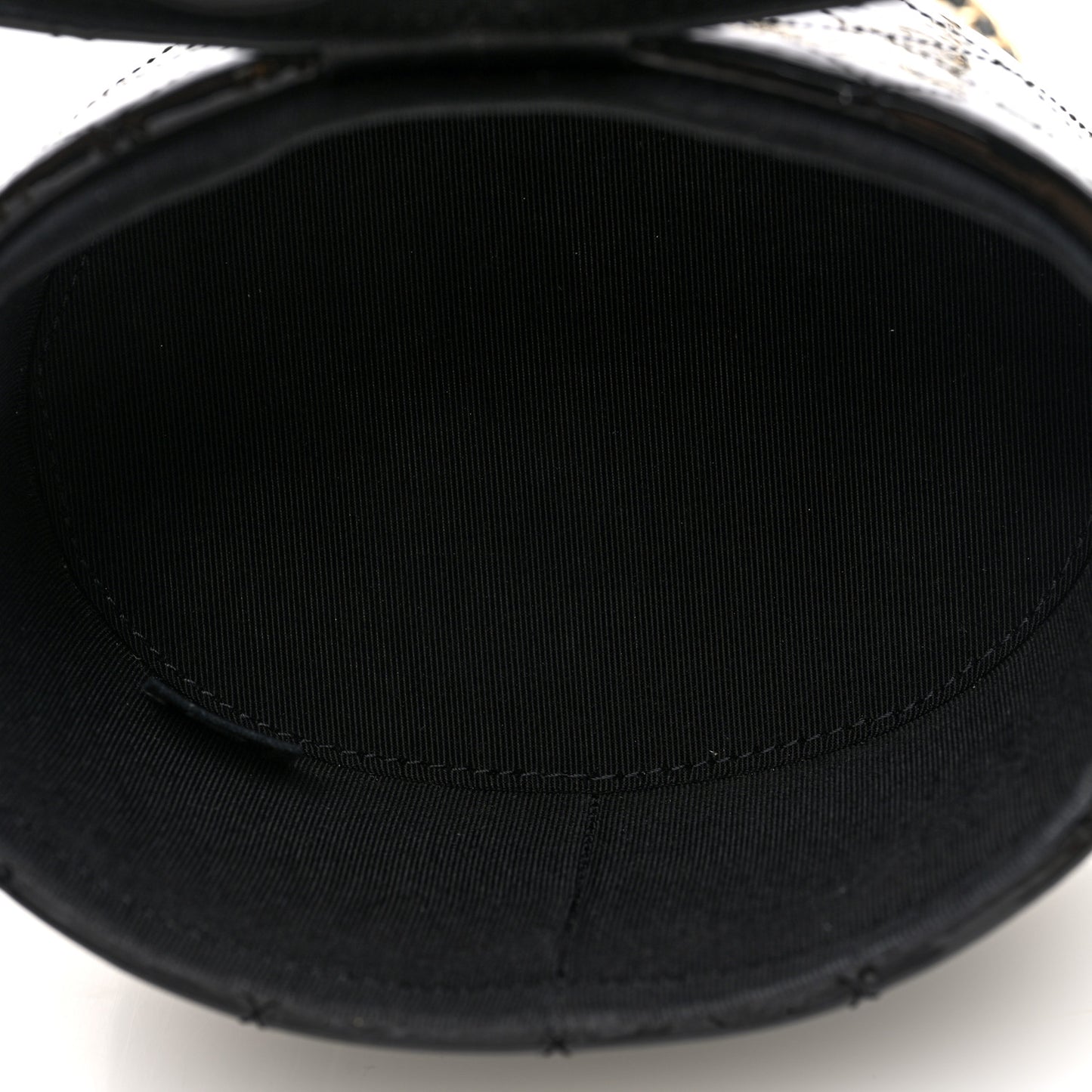 Patent Quilted Round Clutch With Chain Black