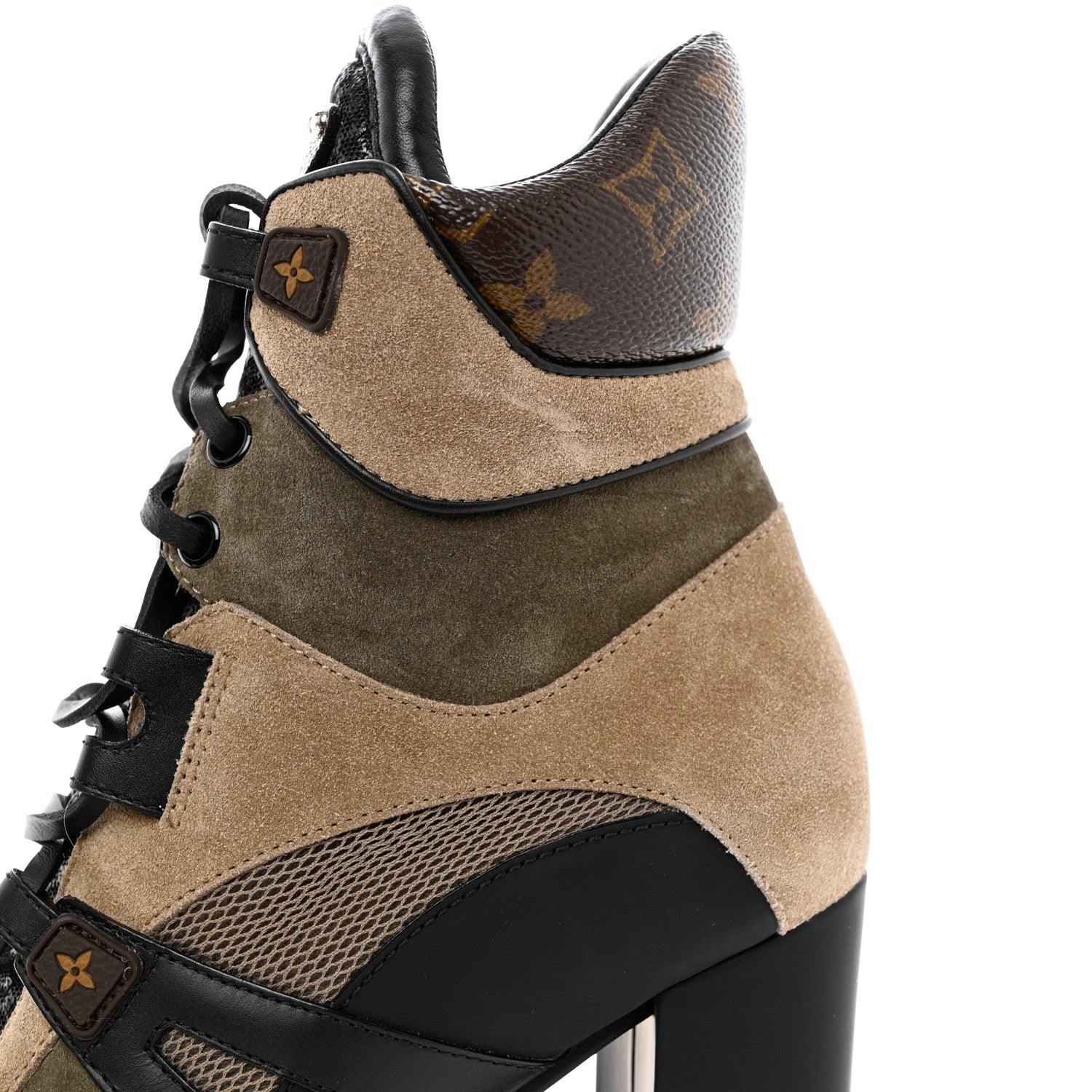 Louis Vuitton Suede Calfskin Monogram Star Trail Ankle Boots 39 Khaki 6 of 9