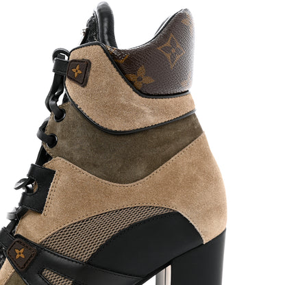Louis Vuitton Suede Calfskin Monogram Star Trail Ankle Boots 39 Khaki 6 of 9