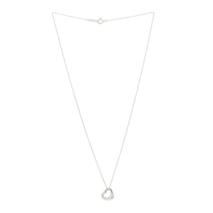 Tiffany Sterling Silver 9mm Elsa Peretti Open Heart Pendant Necklace 3 of 7