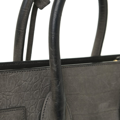 Saint Laurent Crocodile Embossed Nubuck Small Sac De Jour Dark Anthracite 23 of 28