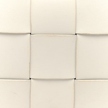 Bottega Veneta Lambskin Maxi Intrecciato Cassette Crossbody Bag White 7 of 9