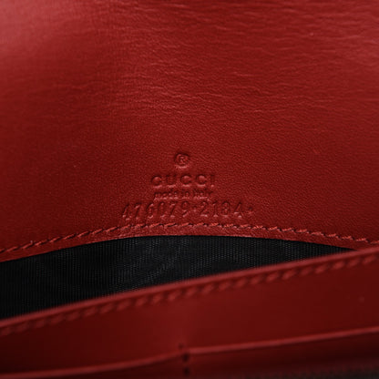 Gucci Calfskin Queen Margaret Chain Wallet Blue Agata Hibiscus Red Mystic White 7 of 18