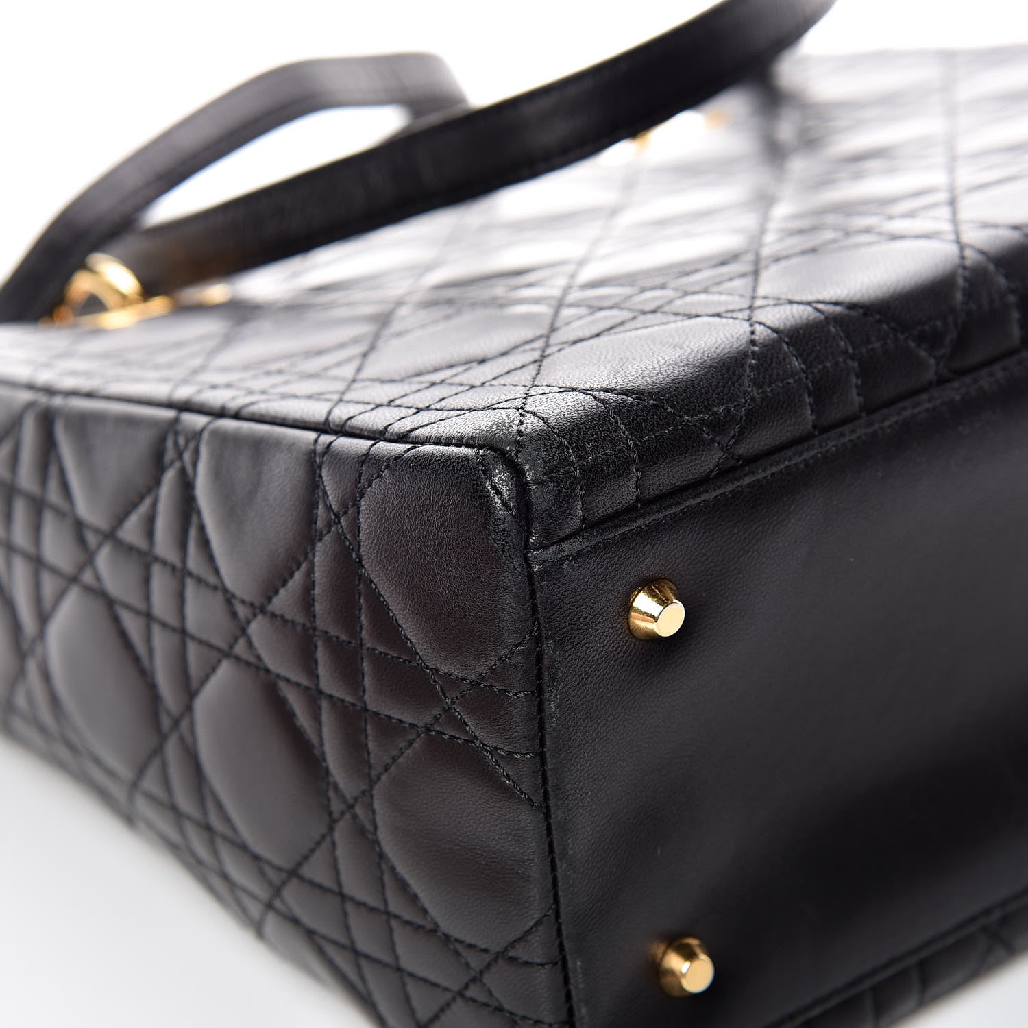 Christian Dior Lambskin Cannage Medium Lady Dior Black 13 of 14