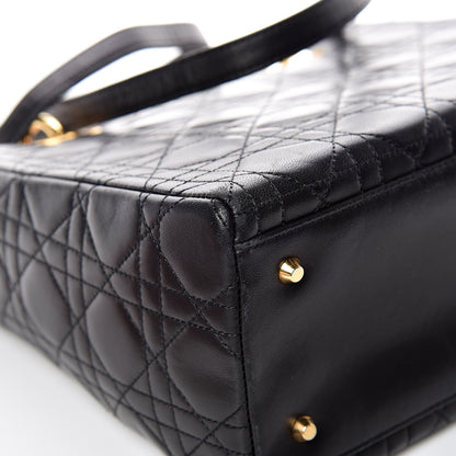 Christian Dior Lambskin Cannage Medium Lady Dior Black 13 of 14