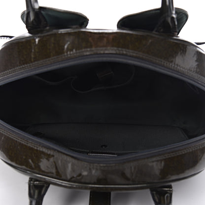 Christian Dior Patent Diorissimo Saddle Bowler Green 5 of 15