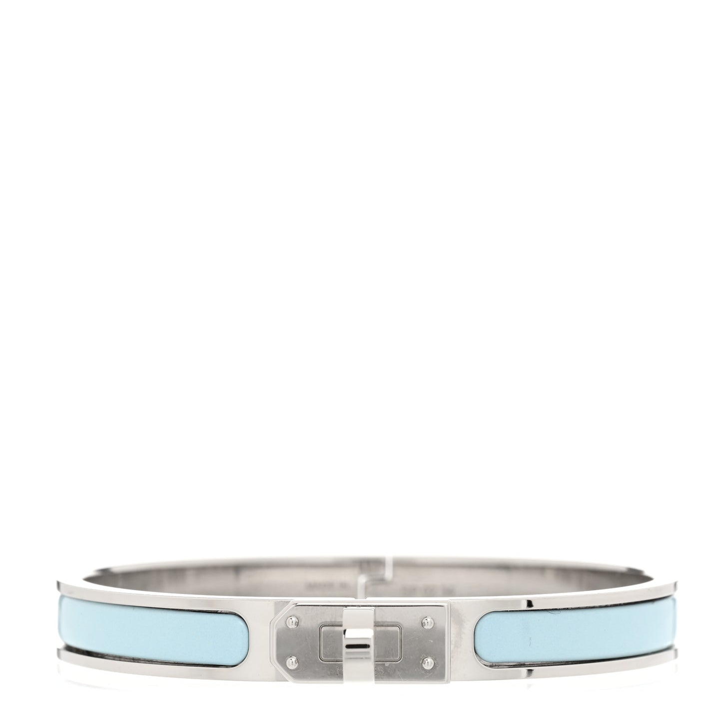 Enamel Mini Clic Kelly Bracelet GM Bleu Polaire