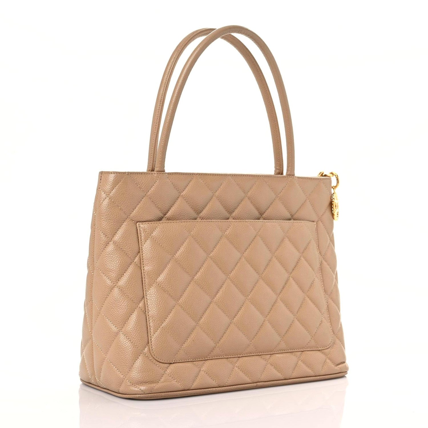 Chanel Caviar Quilted Medallion Tote Beige 3 of 17