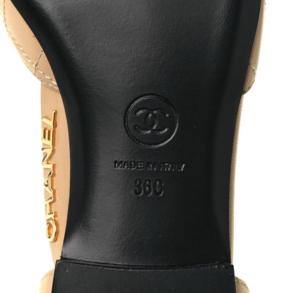 Chanel Lambskin Grosgrain Cap Toe CC Ankle Strap Sandals 36 Beige Black 6 of 9