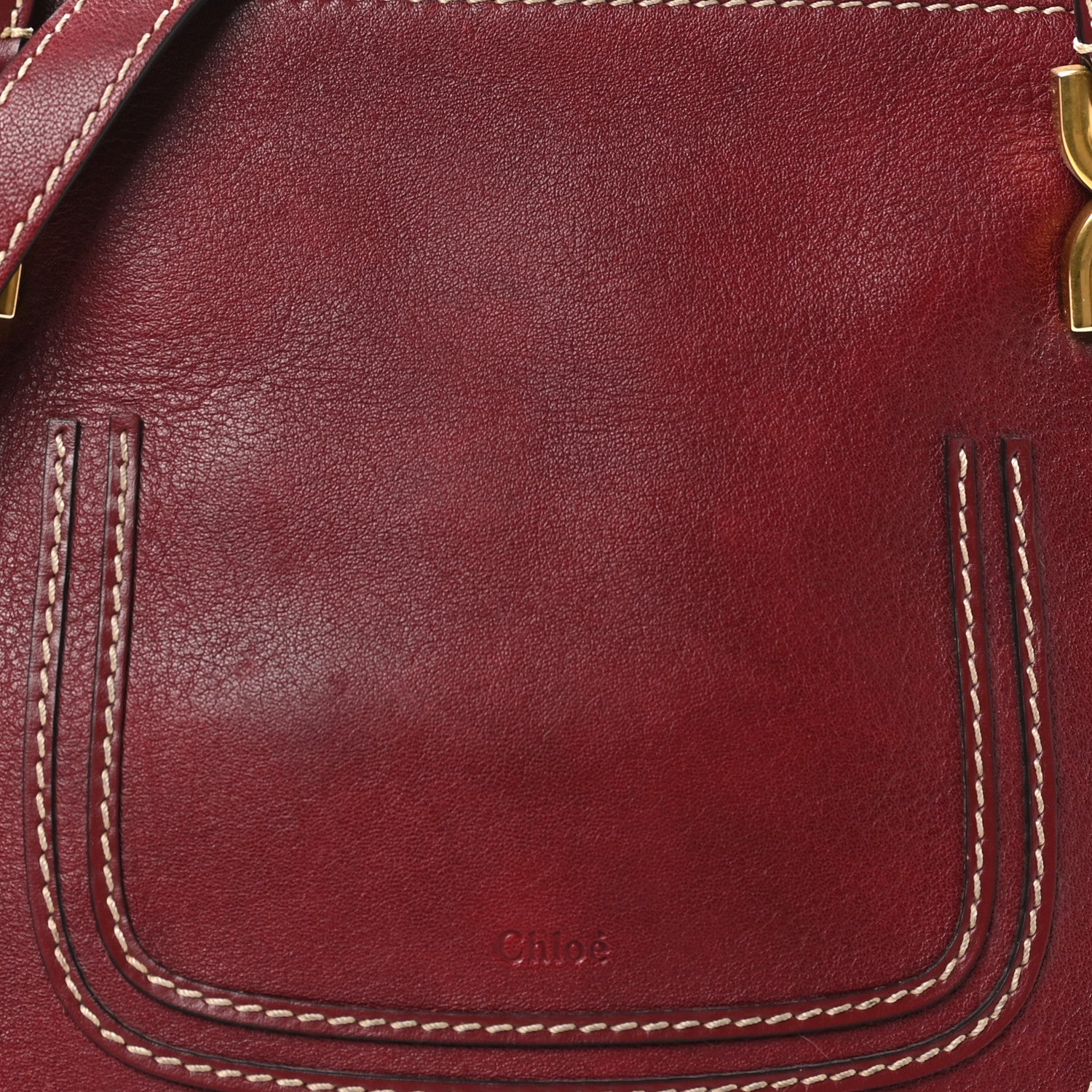 Chloe Calfskin Medium Marcie Satchel Burgundy 7 of 9