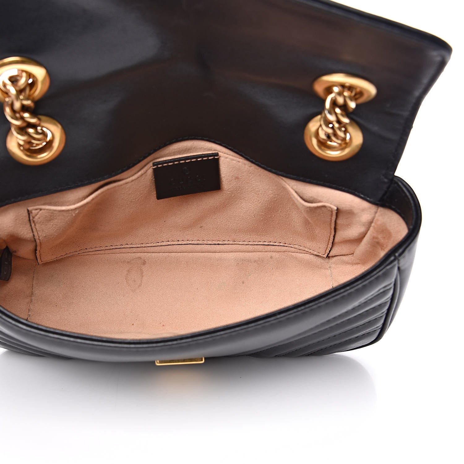 Gucci Calfskin Matelasse Mini GG Marmont Shoulder Bag Black 5 of 19