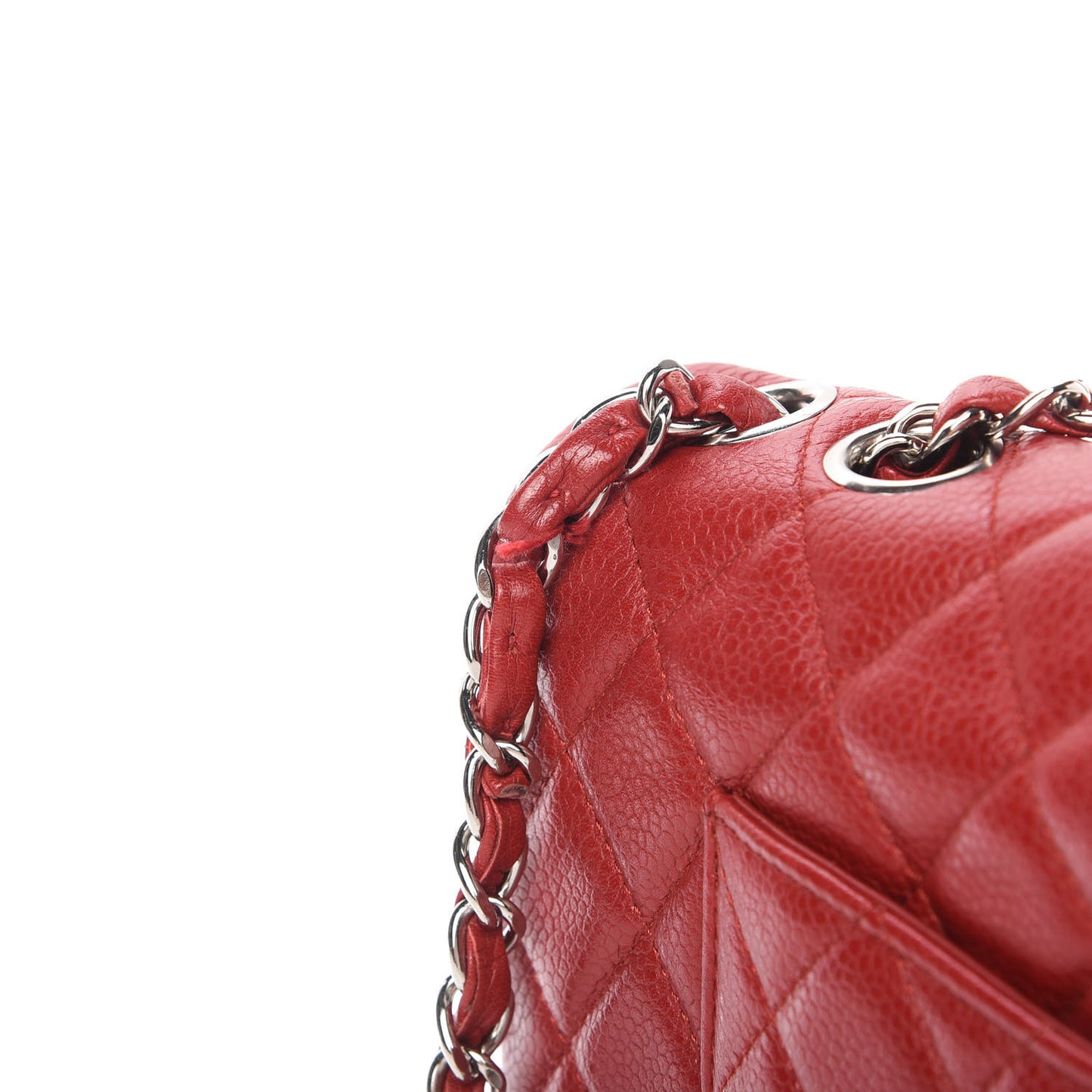 Caviar Quilted East West Flap Red
