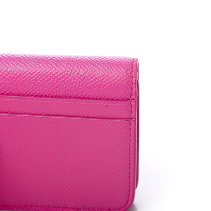 Balenciaga Signature Grained Calfskin BB Flap Coin Wallet Acid Fuchsia 10 of 11