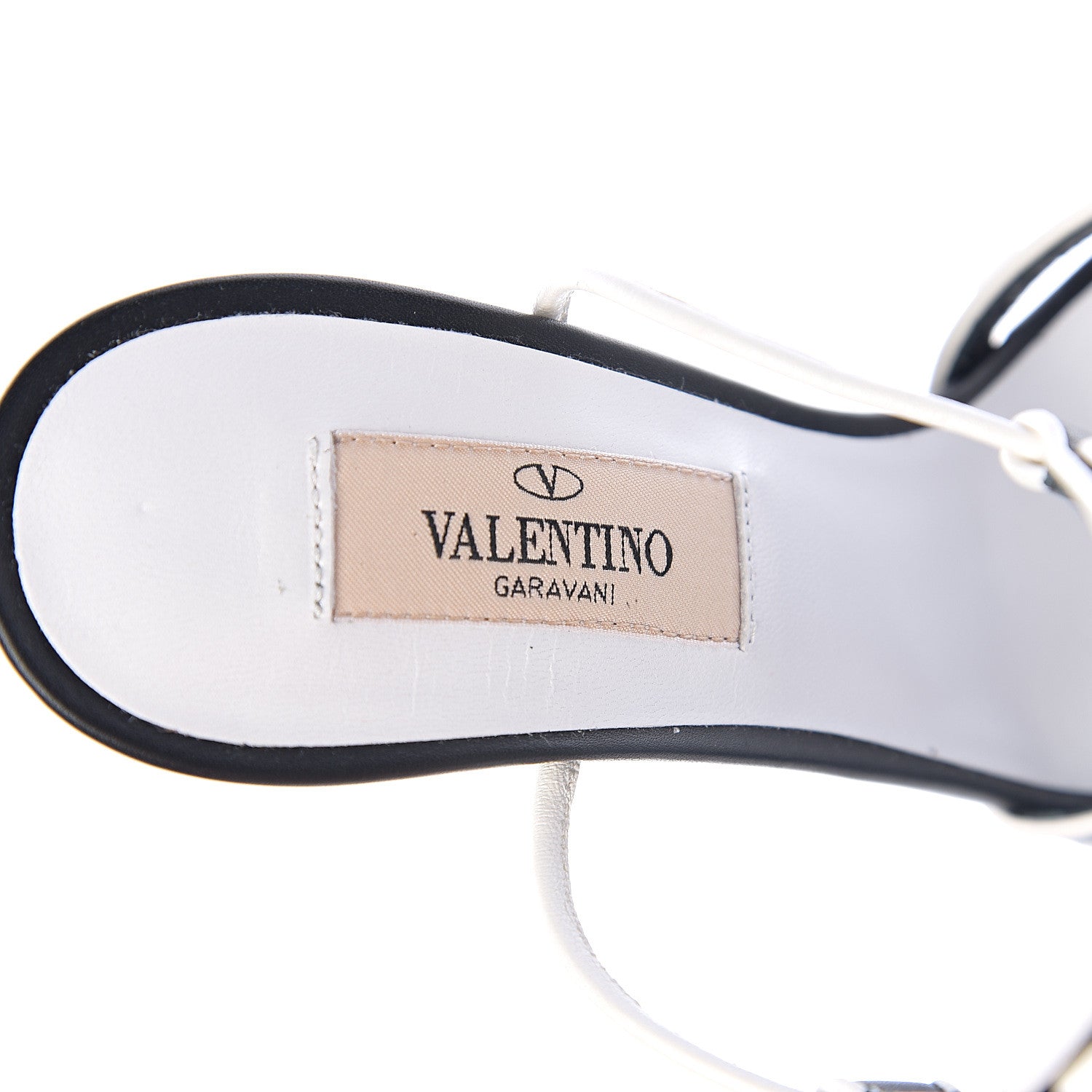 Valentino Garavani Calfskin Free Rockstud Ankle T-Strap 105mm Sandals 36 Black Optic White 6 of 8