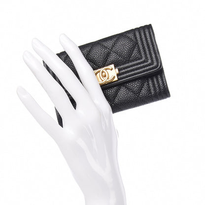 Chanel Caviar Quilted Boy Flap Card Holder Black 2 of 9