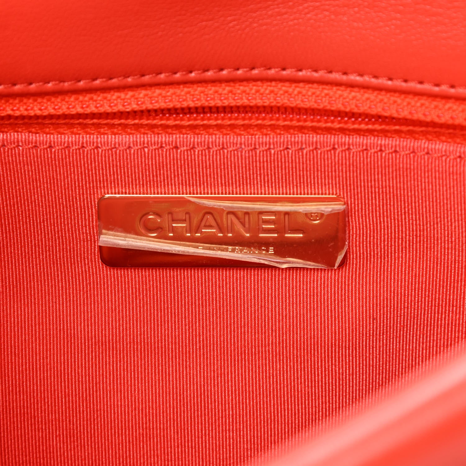 Chanel Goatskin Quilted Large Chanel 19 Flap Red 6 of 12