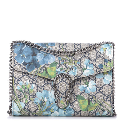 Gucci GG Supreme Monogram Blooms Mini Dionysus Chain Wallet Beige Blue Navy Vintage Blue 1 of 9
