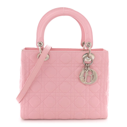 Lambskin Cannage Medium Lady Dior Light Pink