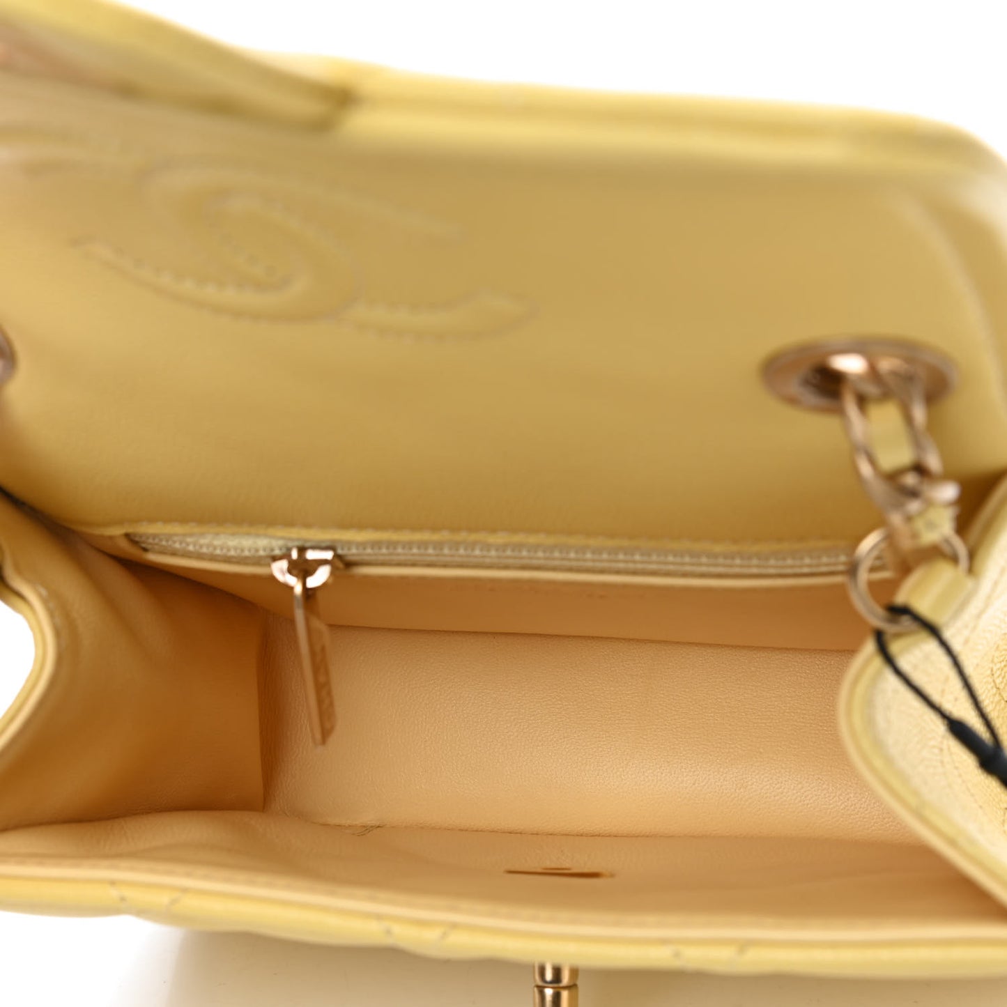 Caviar Quilted Mini Sweet Classic Flap Yellow