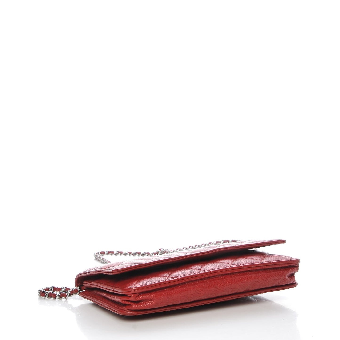 Caviar Quilted Wallet on Chain WOC Red