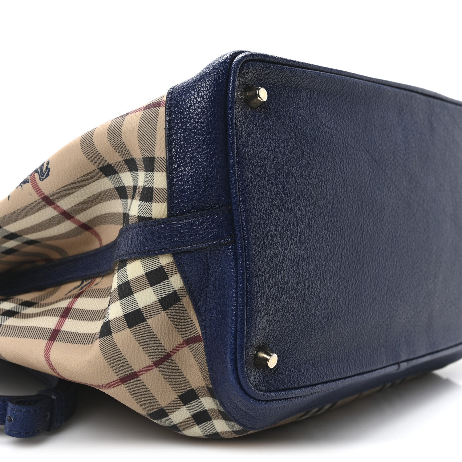 Burberry Haymarket Check Medium Golderton Tote Blue 8 of 9