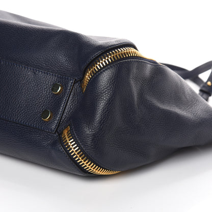 Tom Ford Grained Calfskin Sedgwick Medium Zipper Tote Sapphire Blue 9 of 9