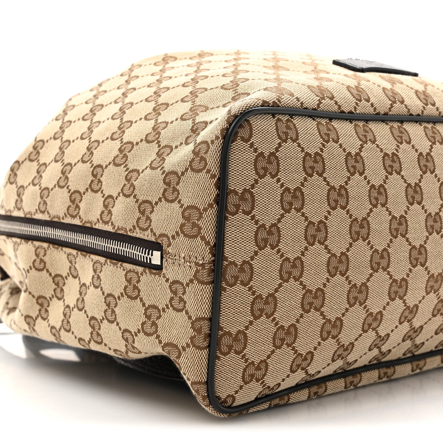Gucci Monogram Dollar Calfskin O Drawstring Backpack Beige Ebony Testa di Moro Dark Chocolate 10 of 10