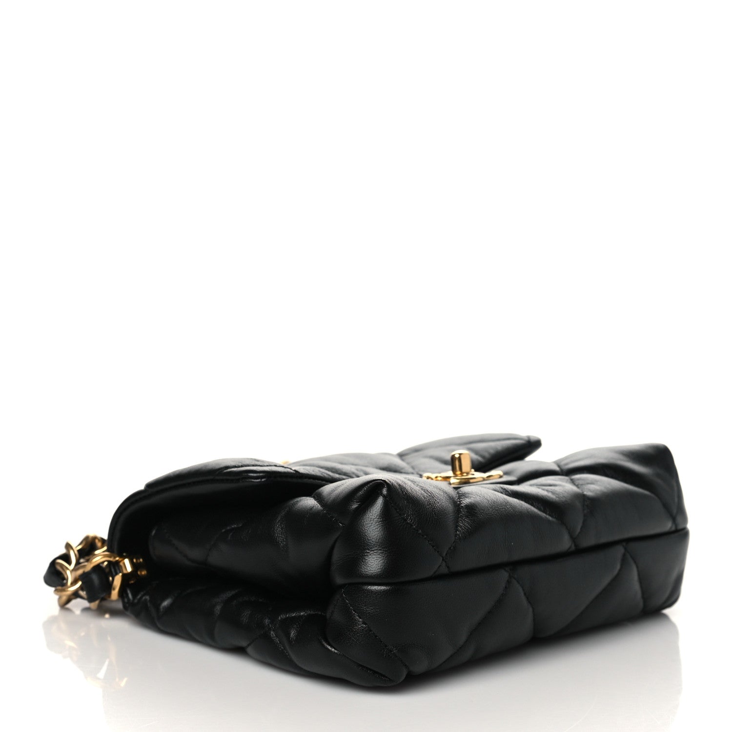 Chanel Lambskin Quilted Small Chain Top Handle Flap Black 4 of 11