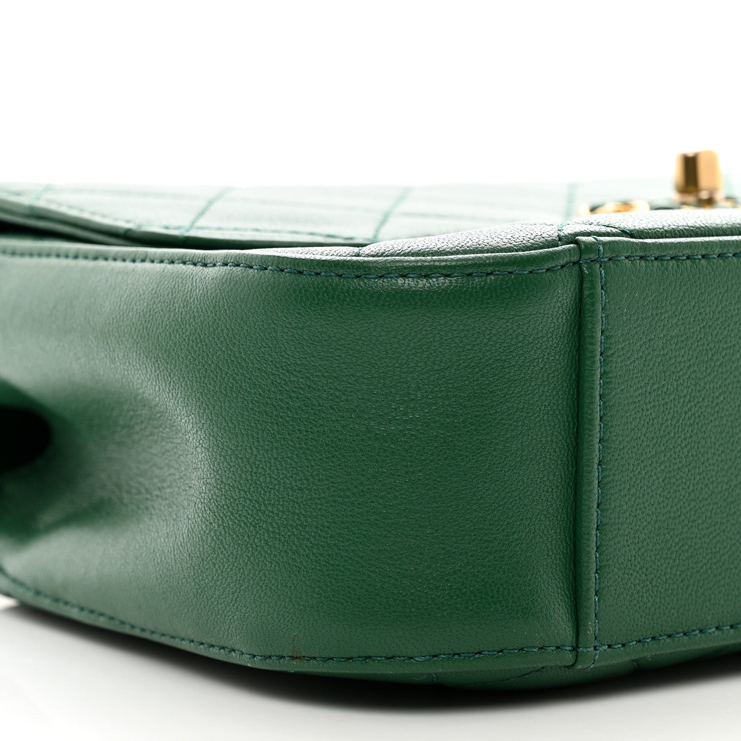 Chanel Lambskin Quilted Chain Infinity Top Handle Flap Green 9 of 11