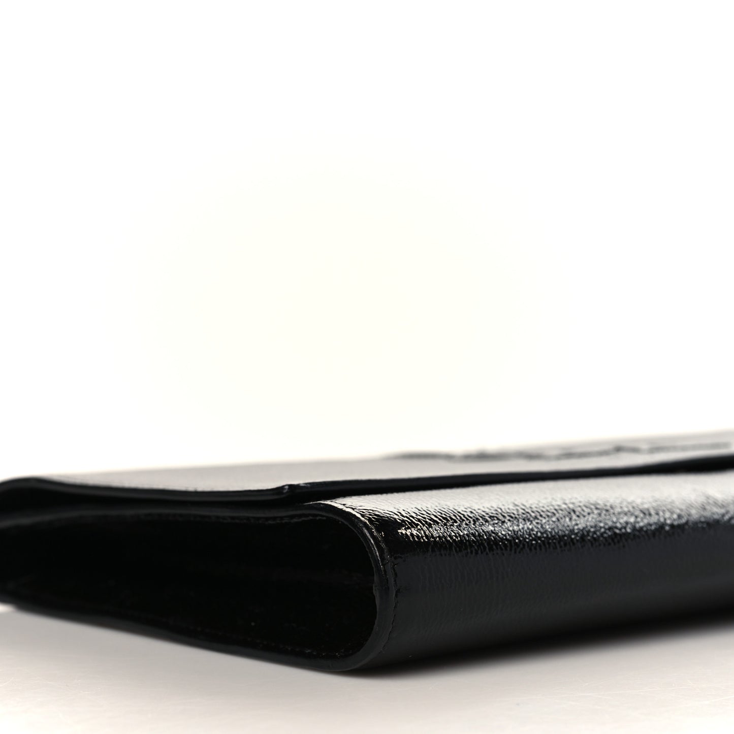 Textured Patent Monogram Large Belle De Jour Clutch Black