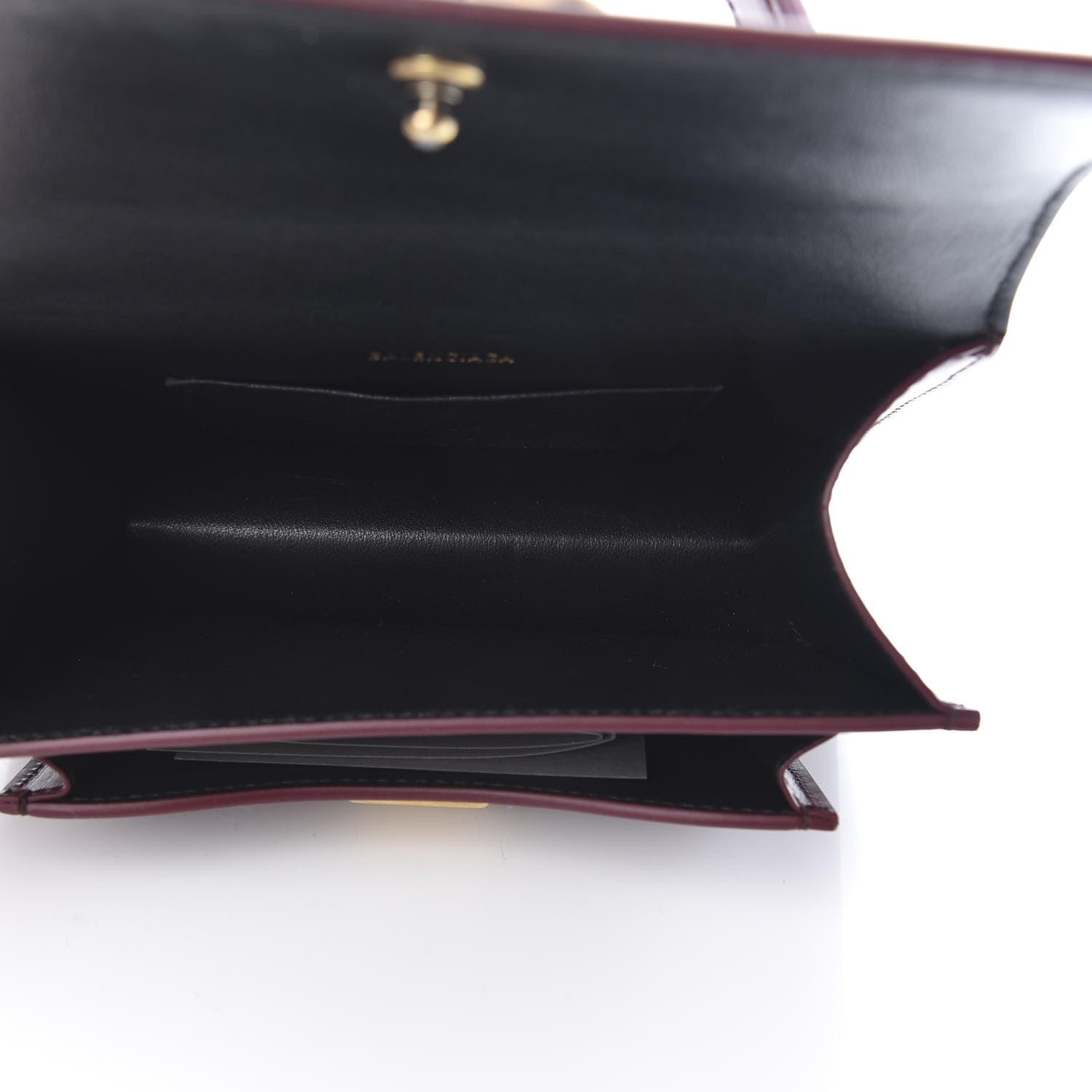 Balenciaga Box Calfskin XS Sharp Top Handle Bag Burgundy 5 of 9