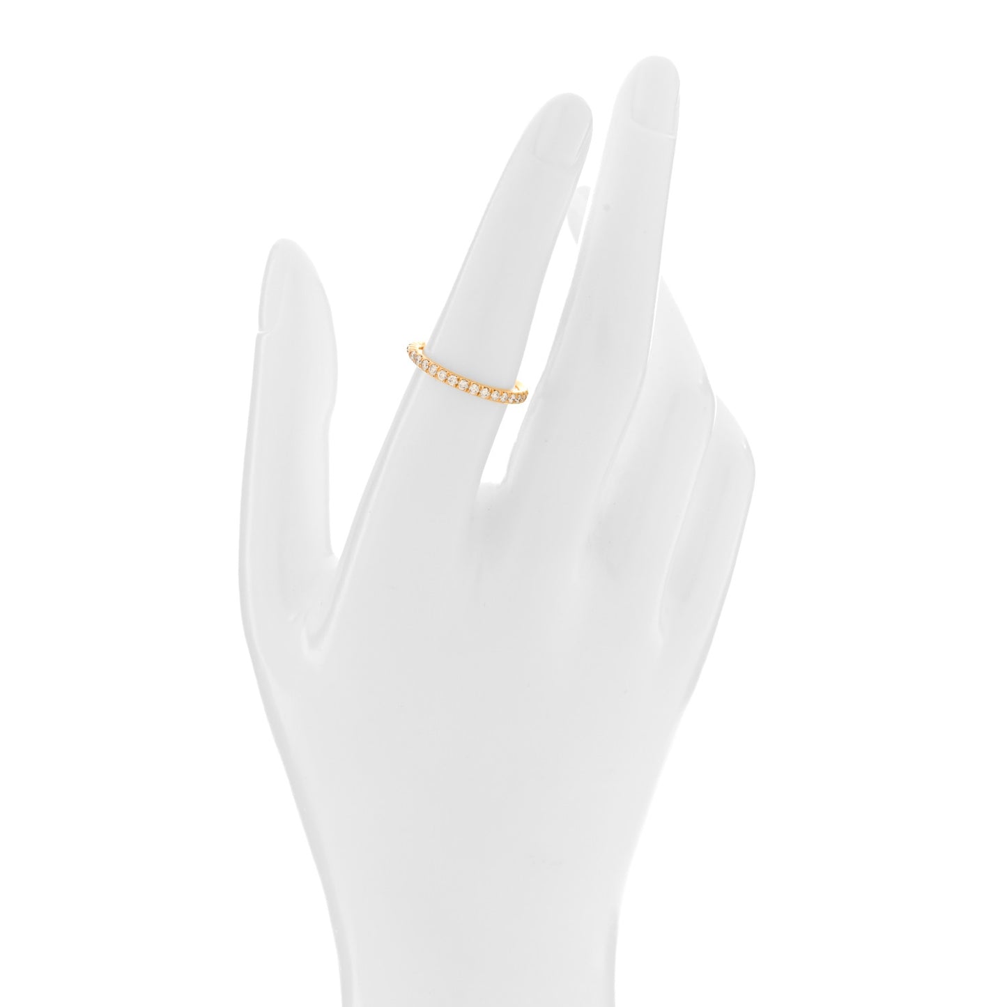 18K Yellow Gold Diamond 2mm Cable Collectibles Band Ring 54 7