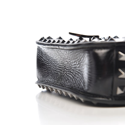 Valentino Garavani Craquele Calfskin Rockstud Shoulder Flap Messenger Bag Black 13 of 14