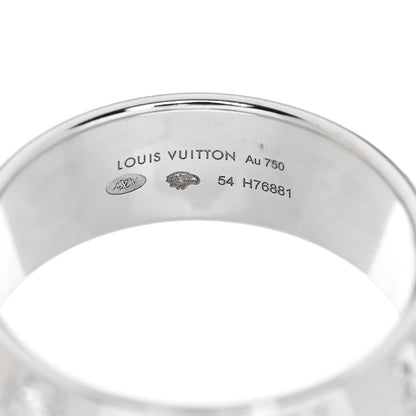 Louis Vuitton 18K White Gold Diamond Large Le Damier Ring 54 6.75 4 of 5