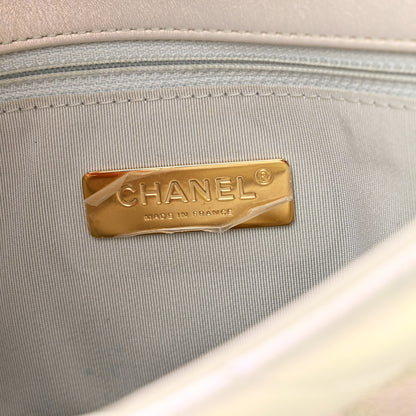 Chanel Iridescent Calfskin Quilted Medium Chanel 19 Flap White 6 of 10