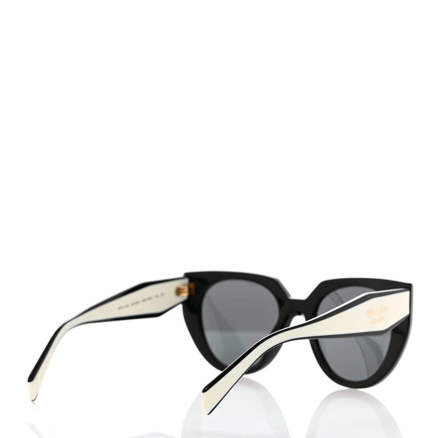 Prada Acetate Sunglasses SPR 14W Black White 4 of 7