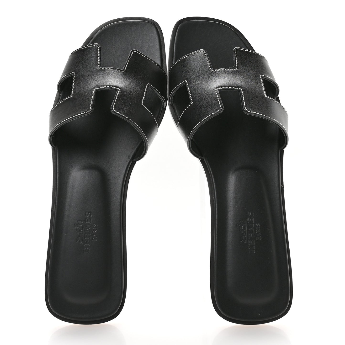 Box Calfskin Oran Sandals 36.5 Black