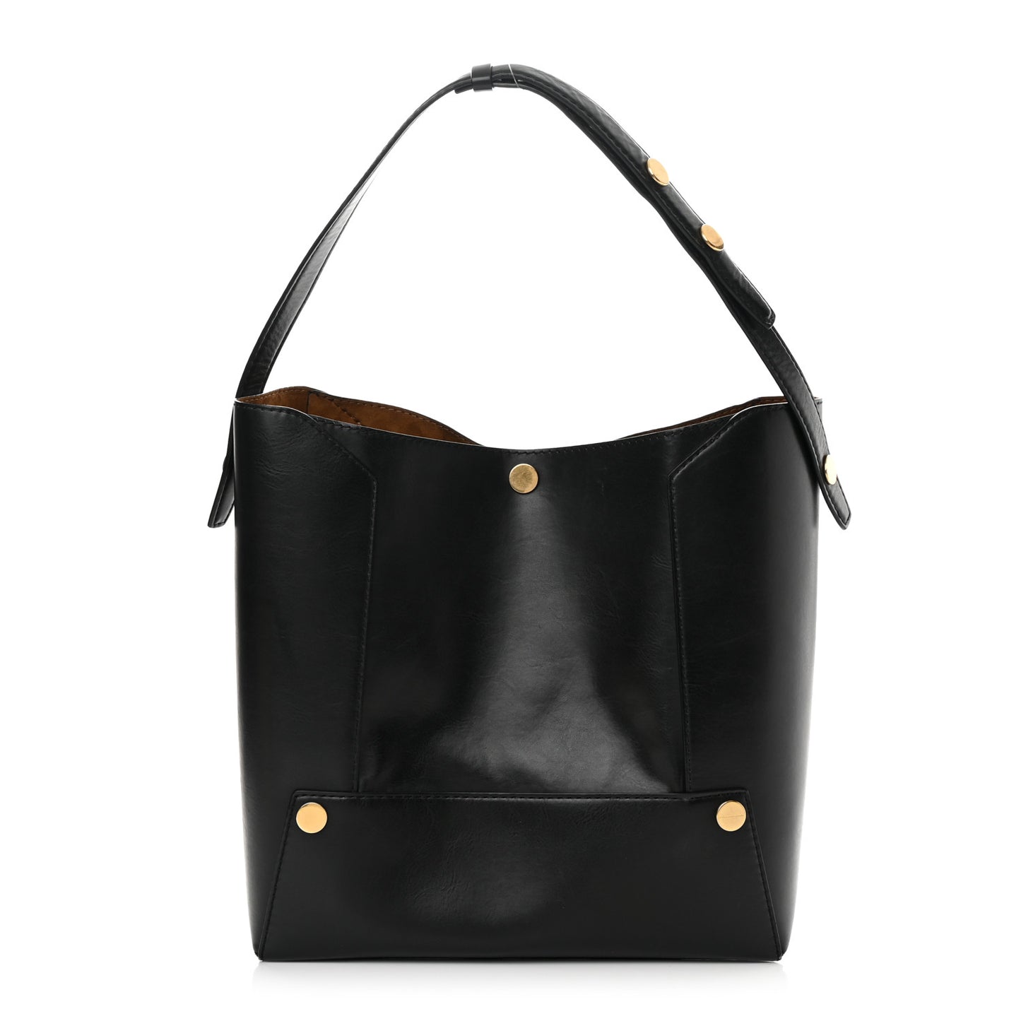 Eco Alter Nappa Popper Bucket Bag Black