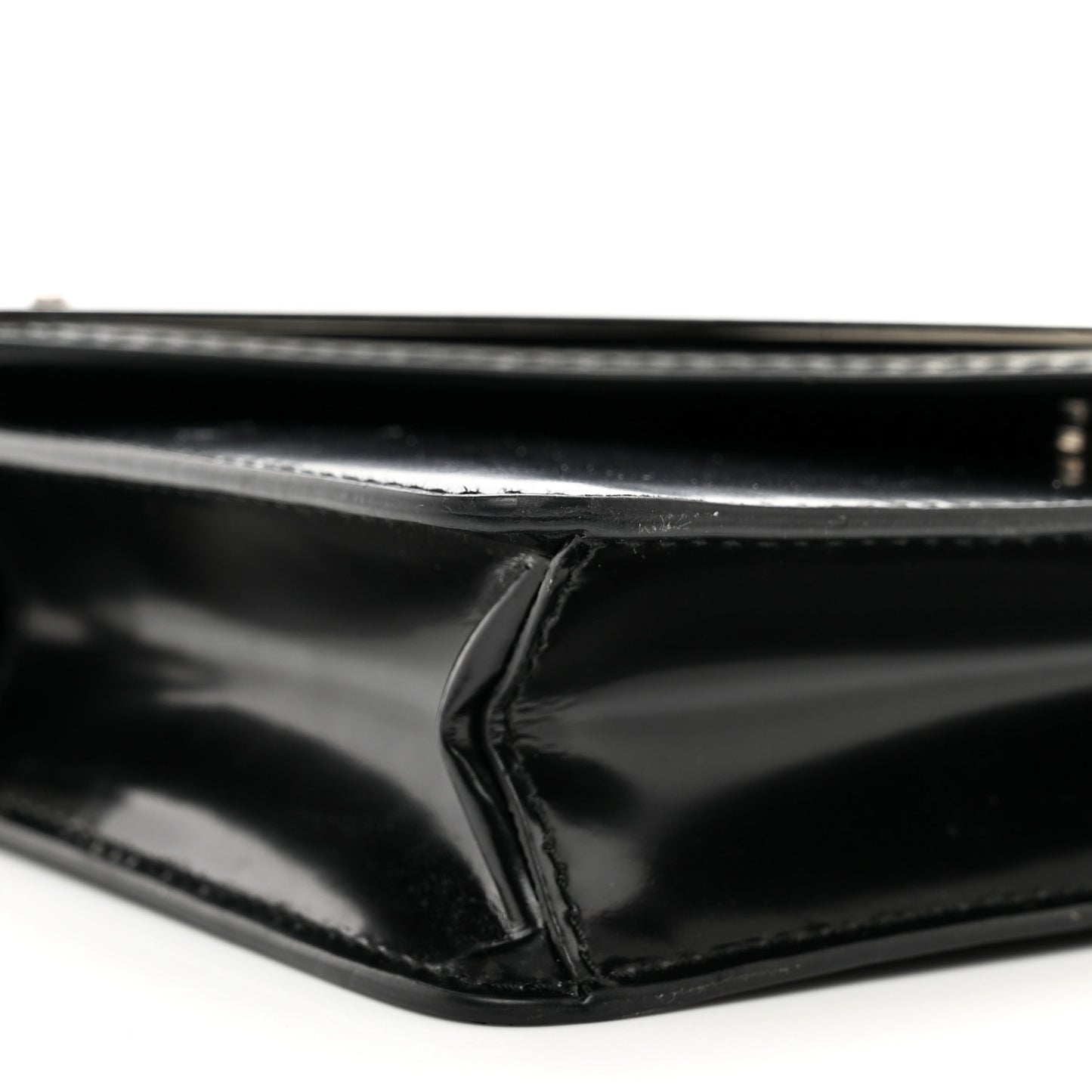 Spazzolato Triangle Logo Plate Flap Chain Crossbody Bag Black