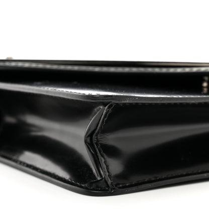 Prada Spazzolato Triangle Logo Plate Flap Chain Crossbody Bag Black 8 of 9