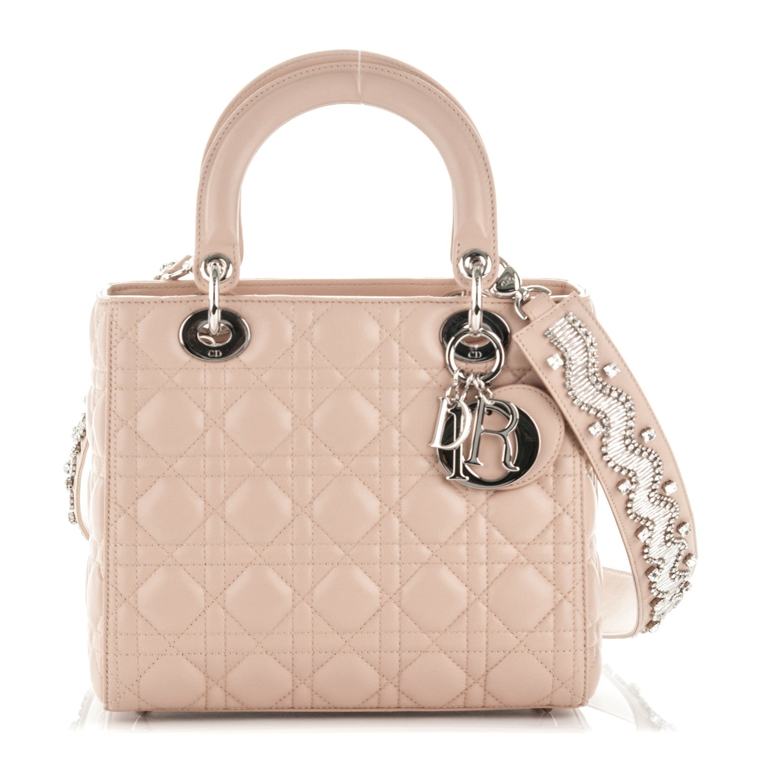 Christian Dior Lambskin Cannage Medium Lady Dior Beige 1 of 7